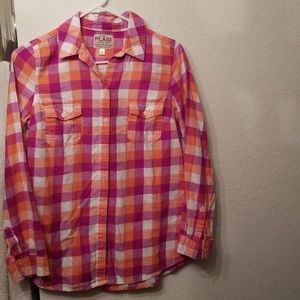 Old Navy plaid button down shirt